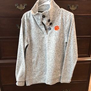 Clemson Brandws Champion Pullover with Buttons and Front Pockets